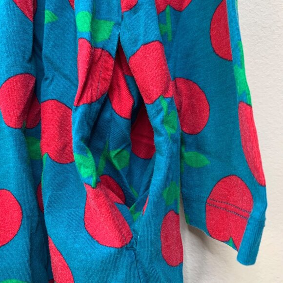 HANNA ANDERSSON Apples Dress Girls 8 130 Red Apple Playdress Pockets Blue - Picture 3 of 6